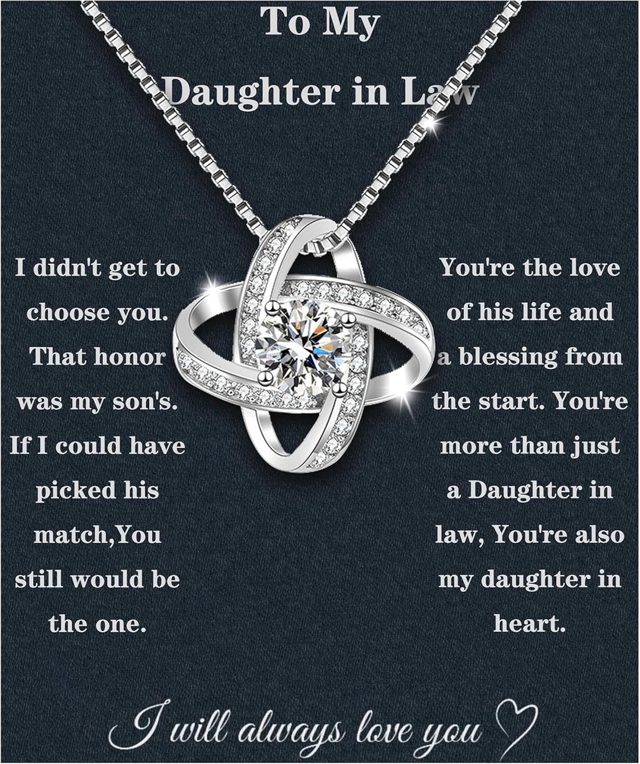 Daughter In Law Necklace 925 Sterling Silver Gift With Card