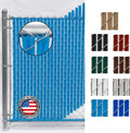 Wave Slat Sky Blue Single Wall Bottom Locking Privacy Slat - 4 ft