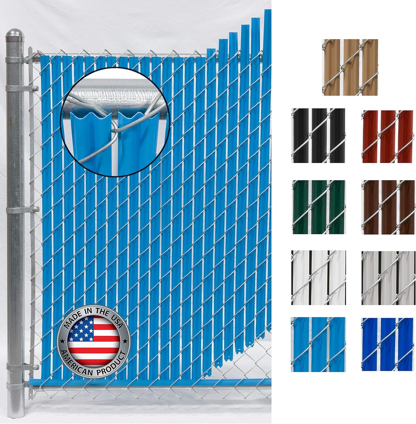 Wave Slat Sky Blue Privacy Slat for Chain Link Fences 4ft High