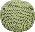 REDEARTH Round Pouf Foot Stool Ottoman - Stylish Cotton Knitted