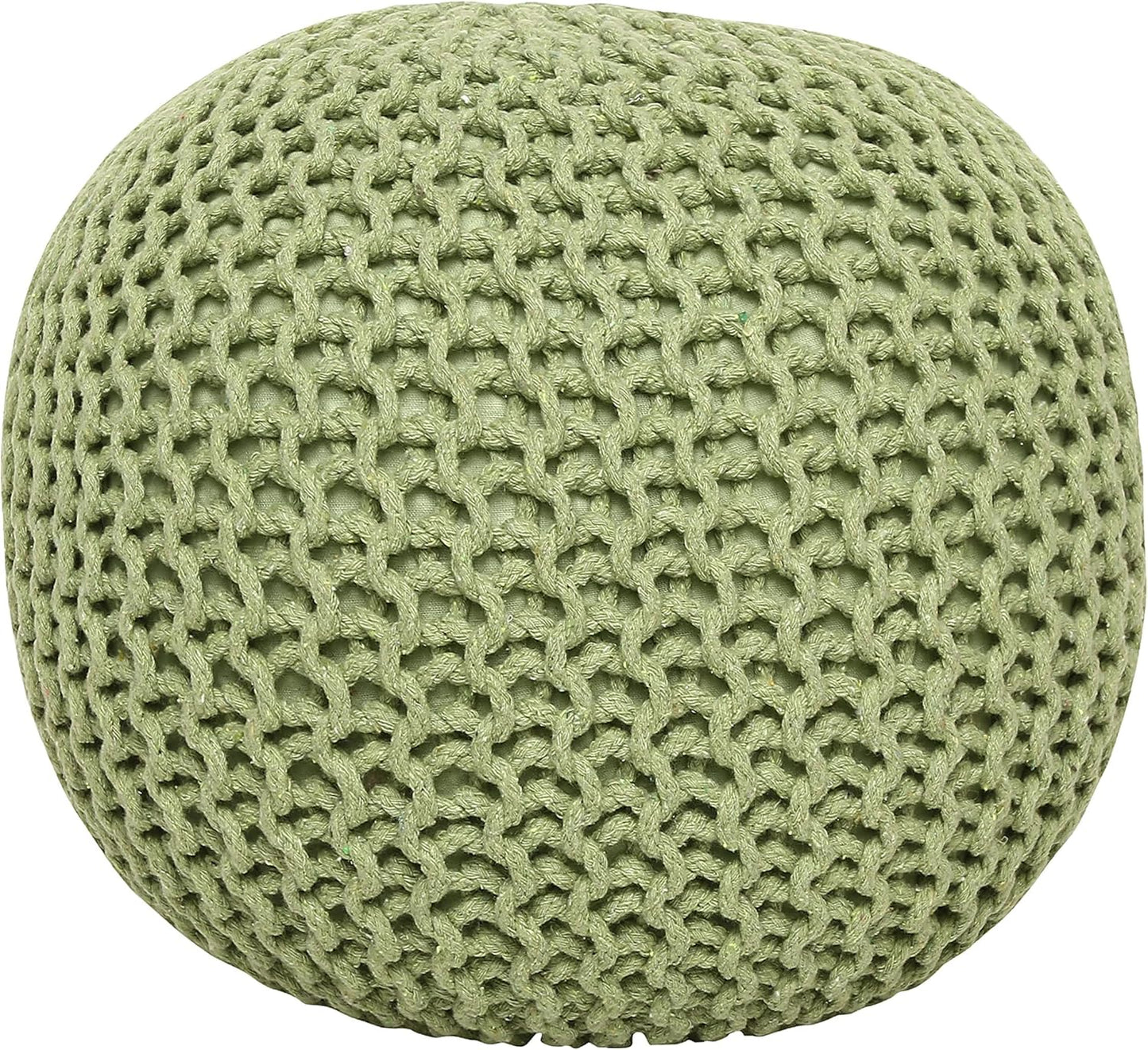 REDEARTH Round Pouf Foot Stool Ottoman - Stylish Cotton Knitted