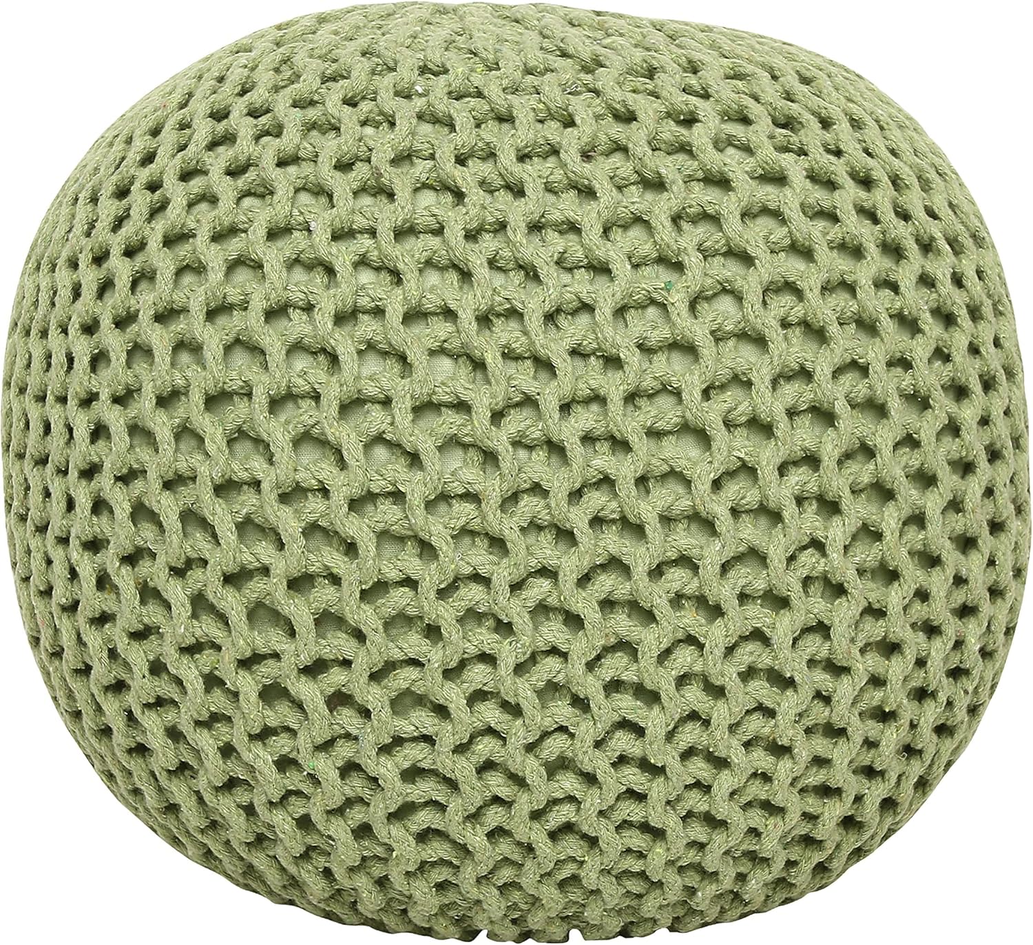 REDEARTH Round Pouf Foot Stool Ottoman - Stylish Cotton Knitted