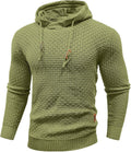 Mens Hooded Sweatshirt Slim Fit Knitted Pullover - Layerable Comfort