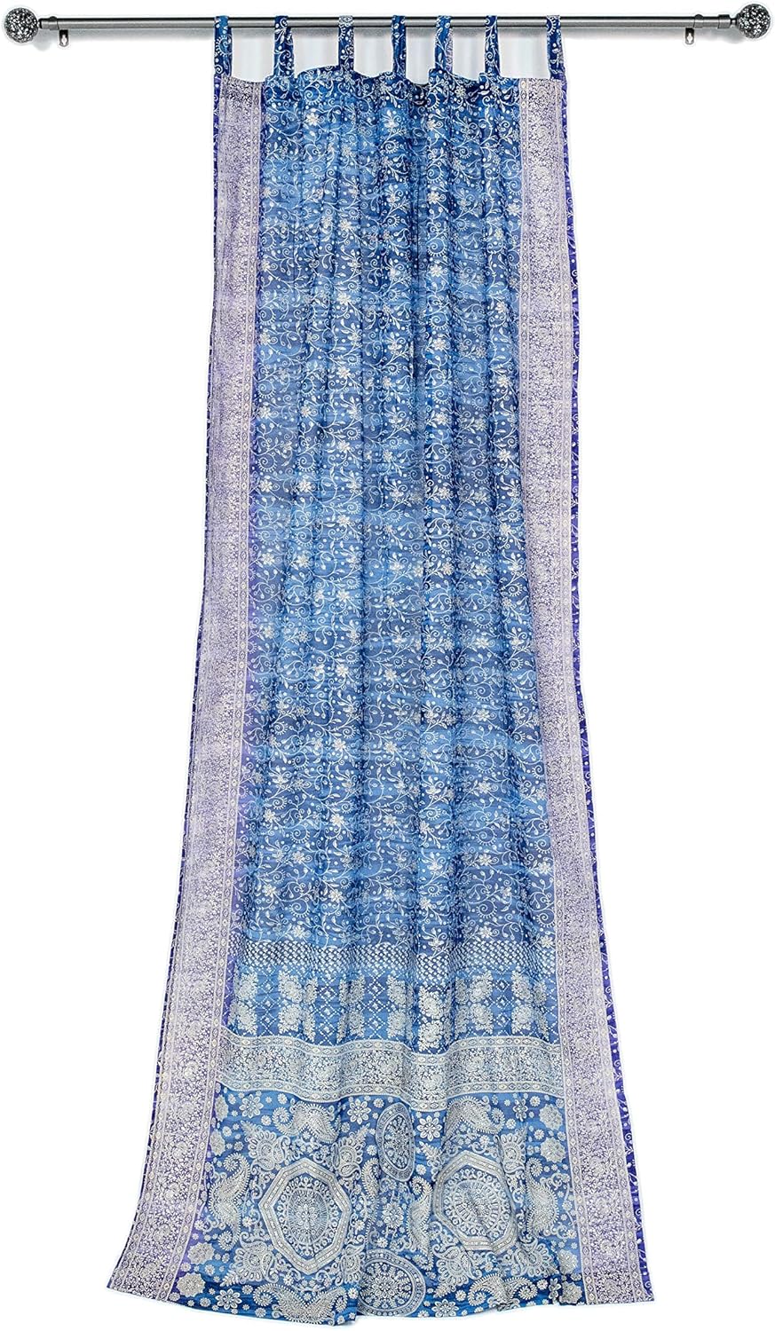 Light-Filtering Sari Colorful Curtains for Boho Style Decor