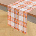 Pure Linen Orange Plaid Table Runner 14 x 120 in - Fall Tablescape