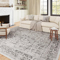 Black Area Rug 6x9 Machine Washable Vintage Distressed - Soft, Non