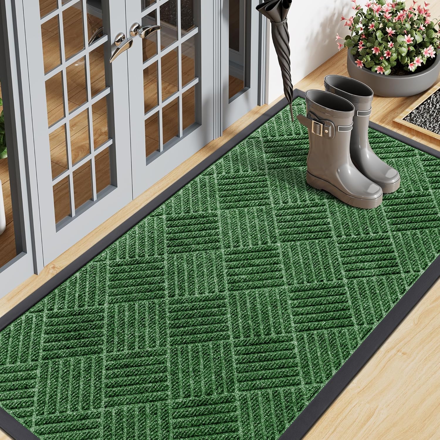 Smiry Front Door Mat Heavy Duty Non Slip Outdoor Indoor Use