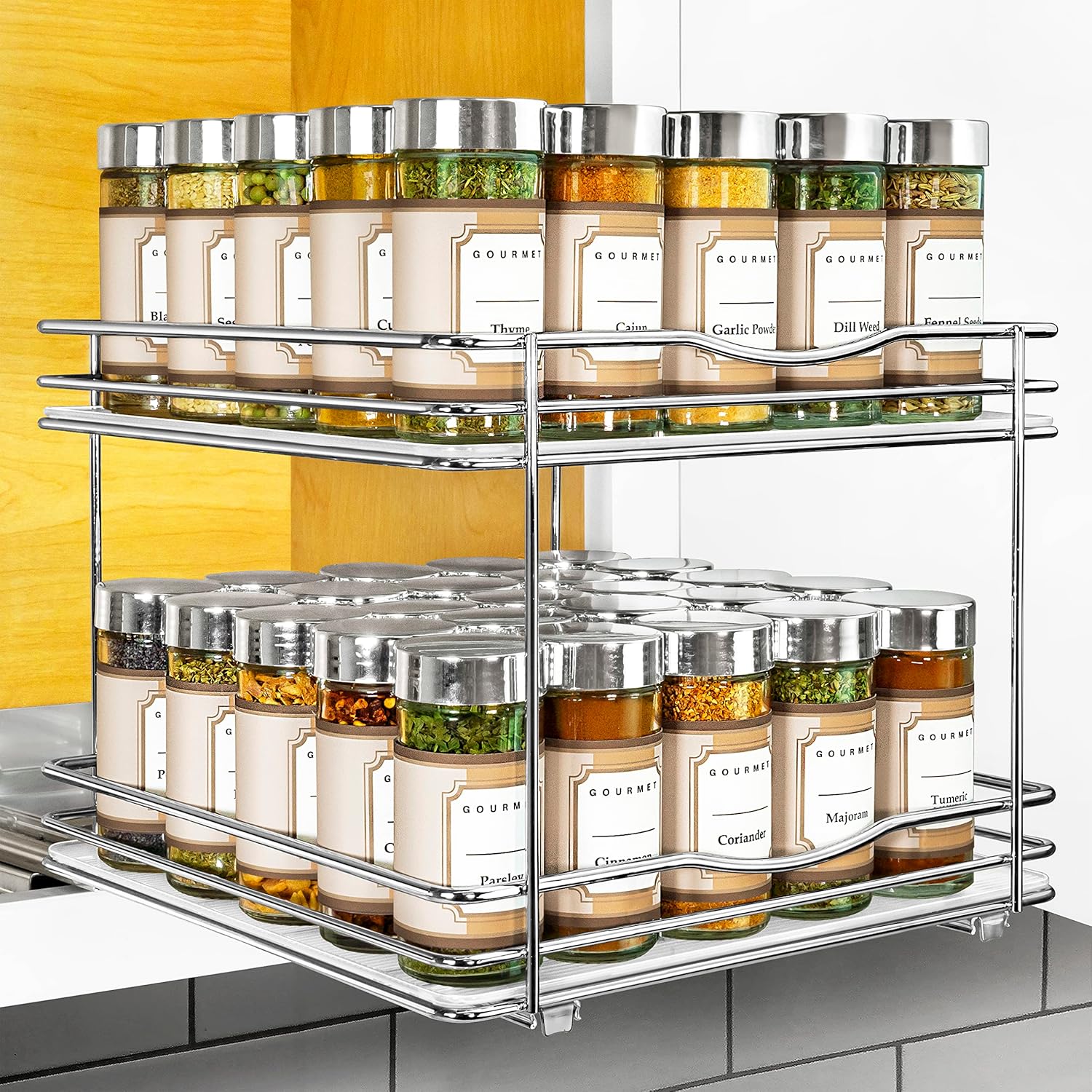 LYNK PROFESSIONAL Pull Out Spice Rack Organizer for Kitchen Use