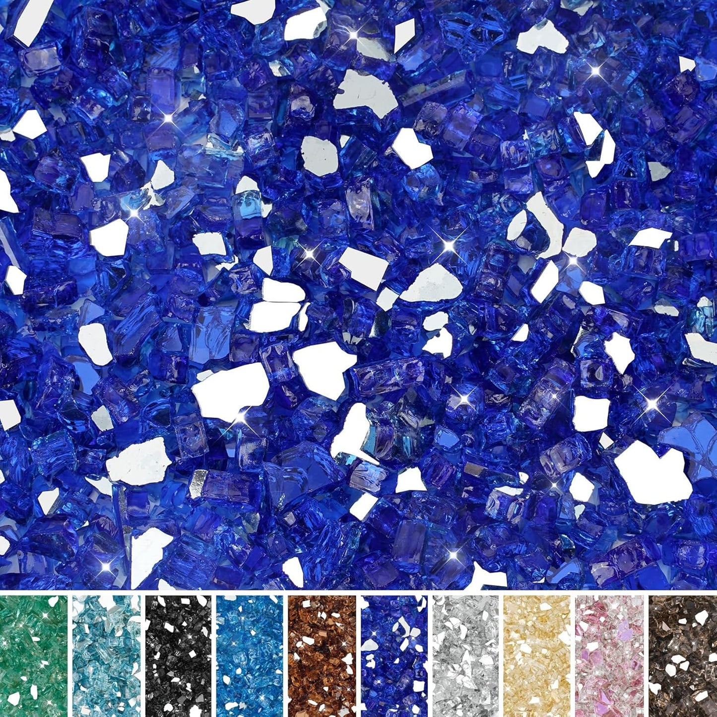 Skyflame 15LB Fire Glass for Propane Fire Pit - Cobalt Blue