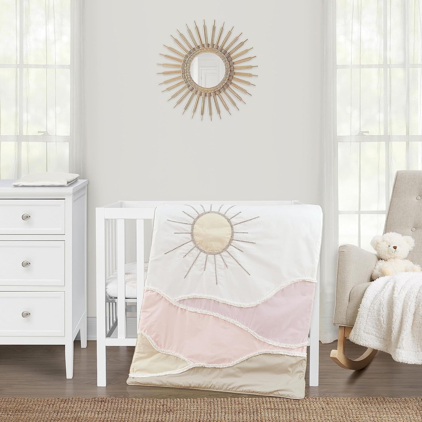 Sweet Jojo Designs Blush Pink Boho Desert Sun Baby Bedding Set