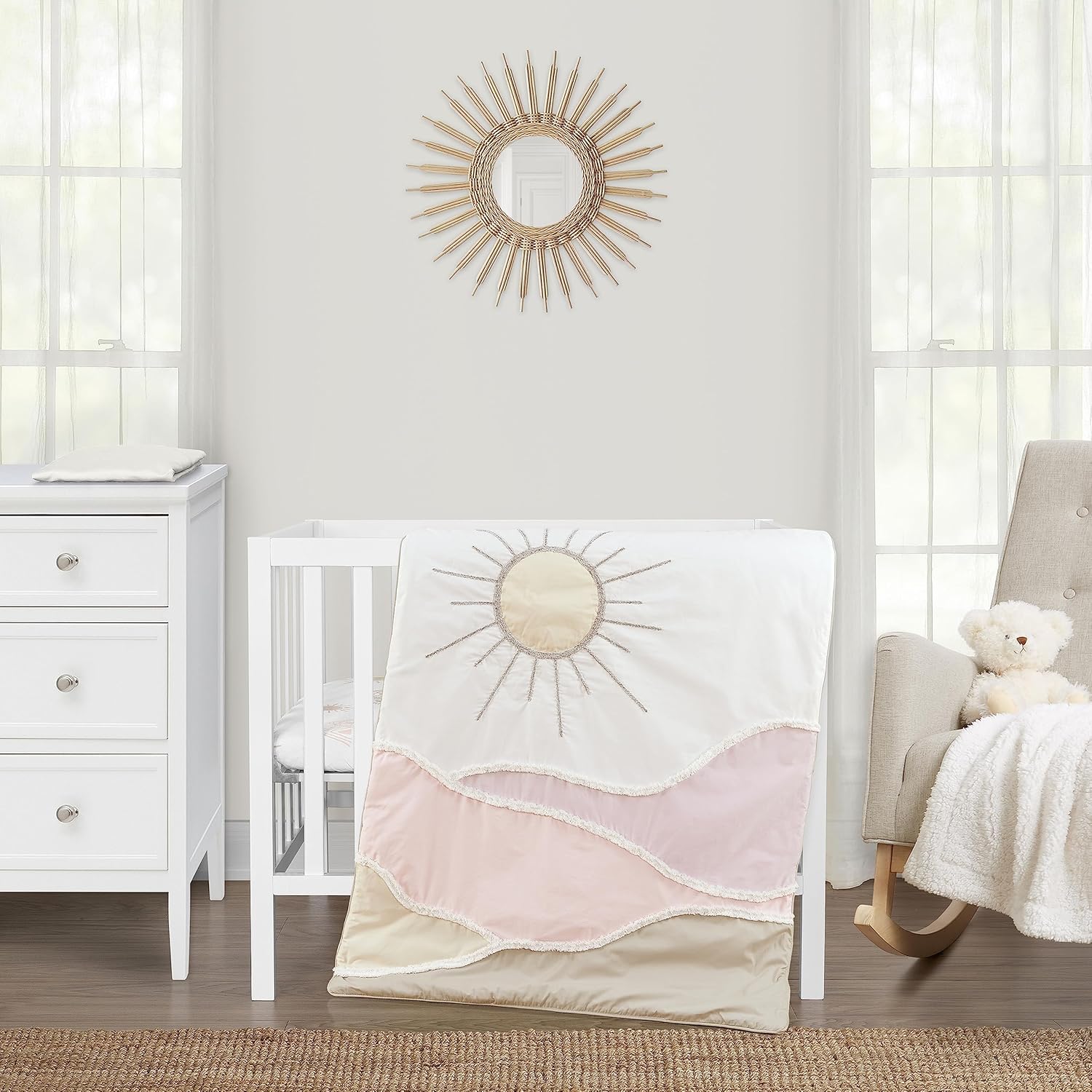 Sweet Jojo Designs Blush Pink Boho Desert Sun Baby Bedding Set