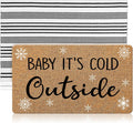 Christmas Baby It's Cold Outside Door Mat Set - Farmhouse Stripe Rug