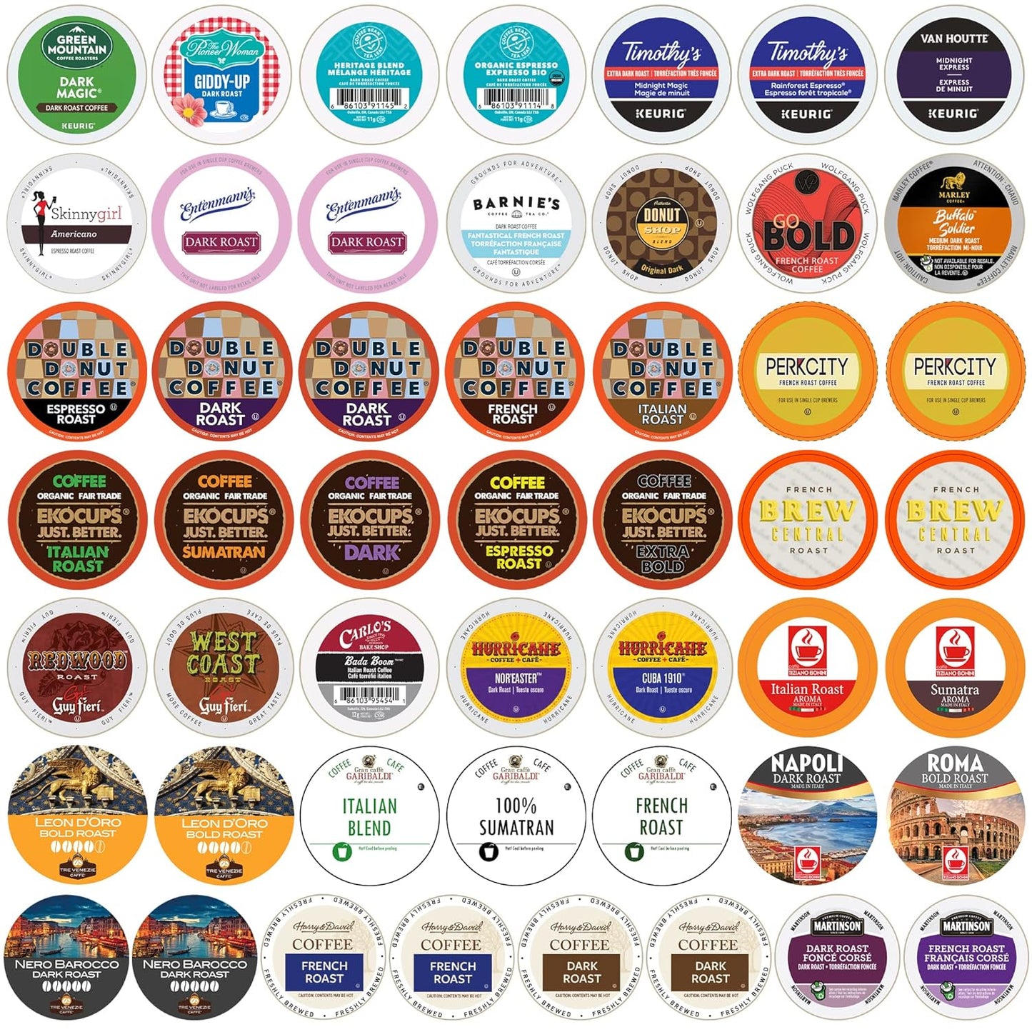 Crazy Cups Premium Bold Dark Roast Coffee Variety Pack 50 Count