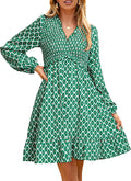 Simplee Womens 2025 Long Sleeve Babydoll Mini Dress - Flowy Floral