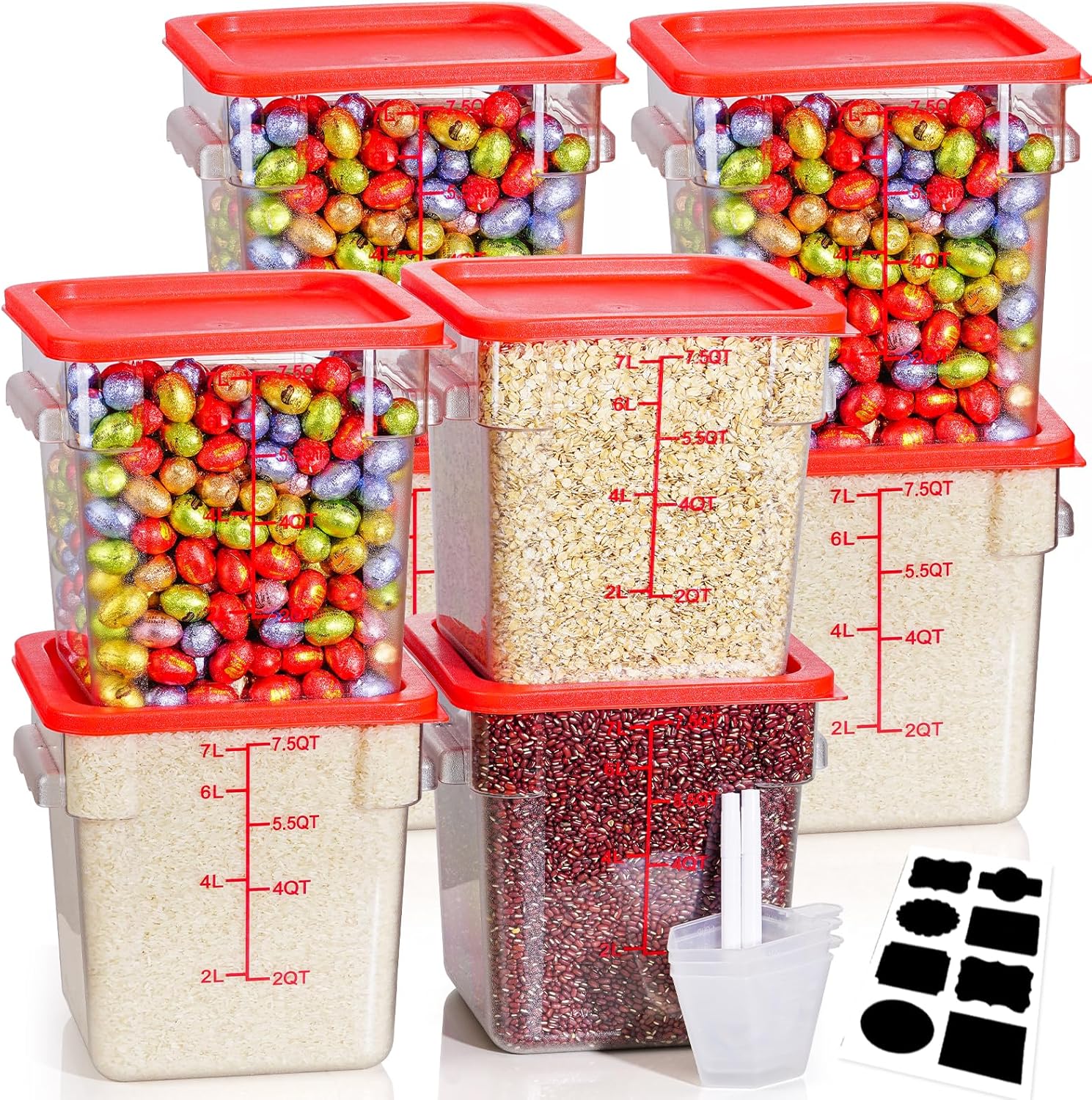 8QT NSF Food Storage Containers Set for Home and Restaurant Use
