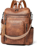 Vegan Leather Laptop Backpack for Women 15.6 in - Waterproof Work Bag