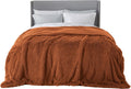 Bedsure GentleSoft Fluffy Burnt Orange King Size Blanket - Cozy