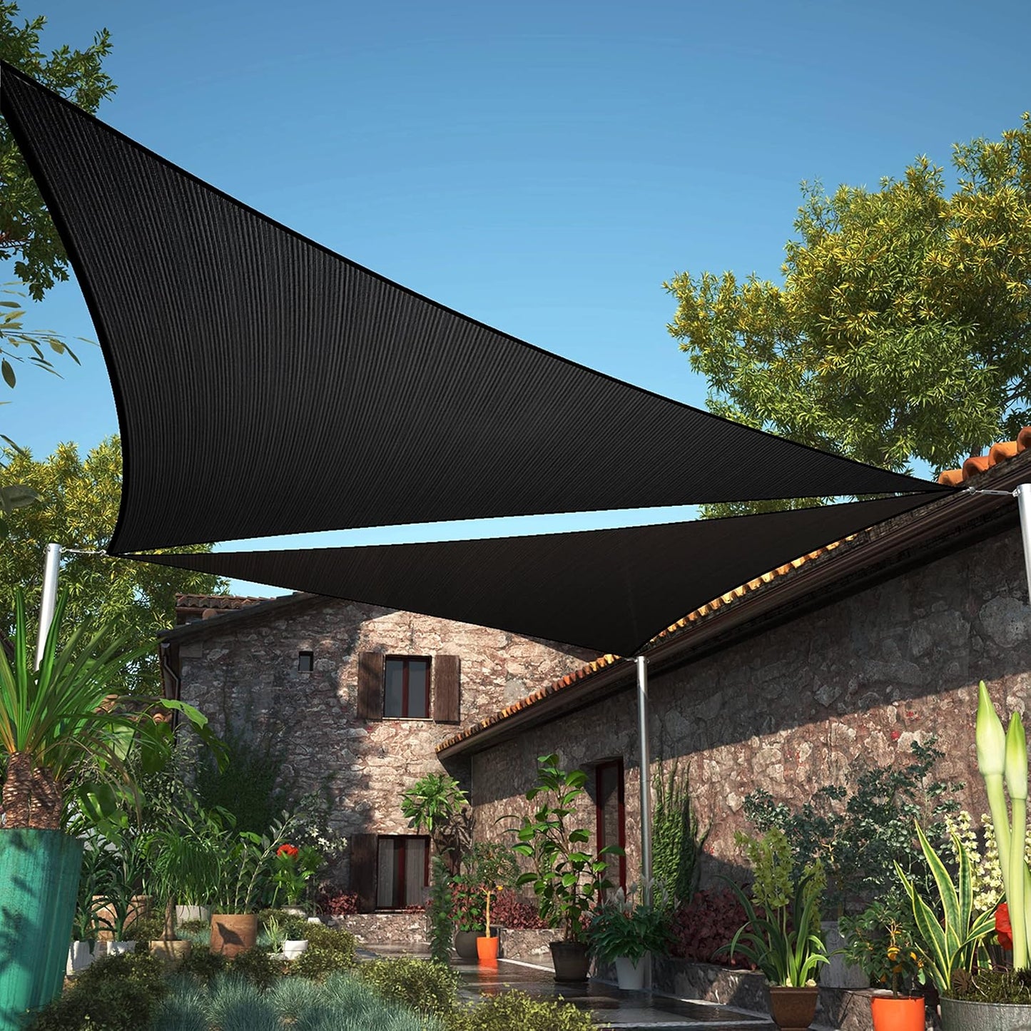 Triangle Shade Sail Canopy Fabric for Outdoor Spaces by ShadeMart