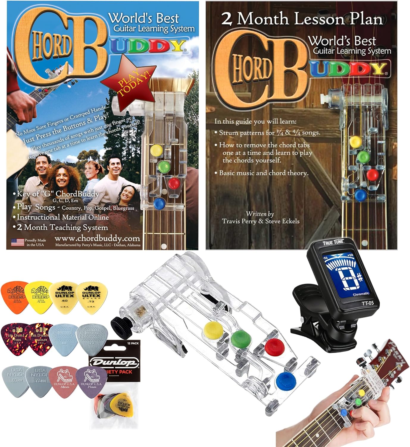 Chord Buddy Guitar Learning System with Tuner & Picks Package