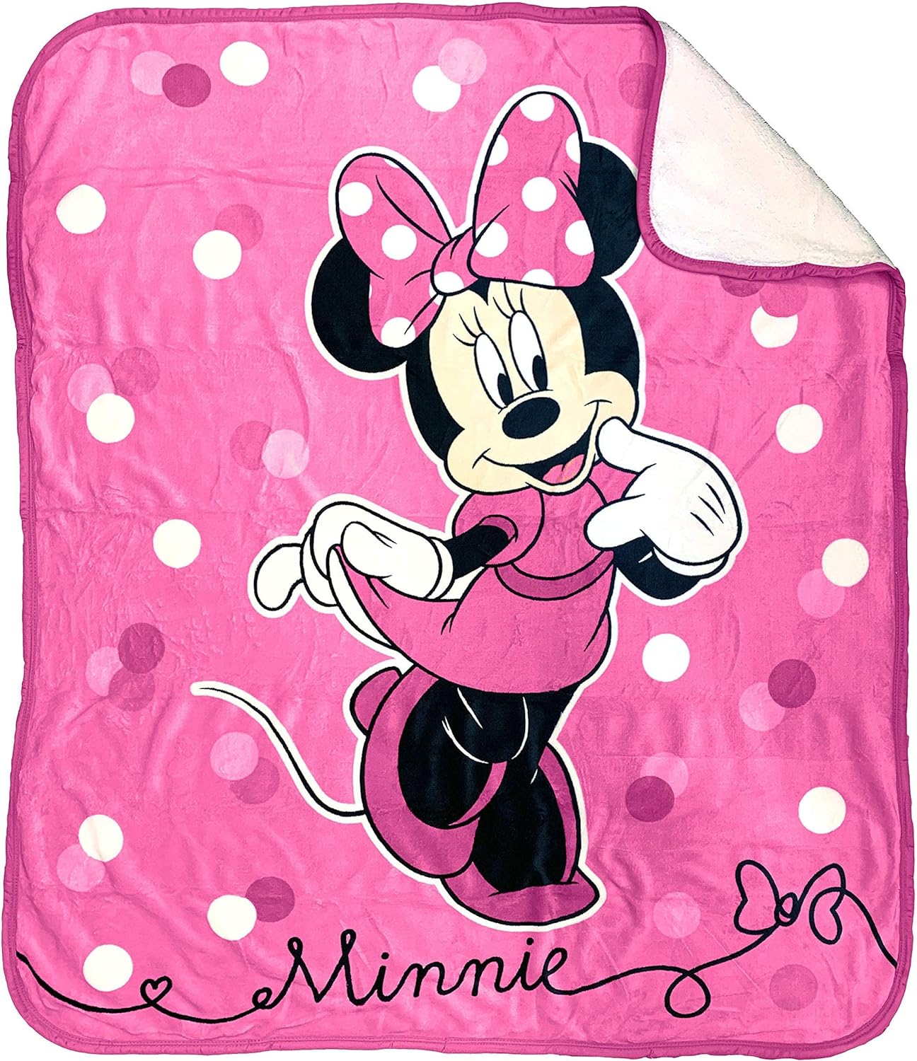 Fade Resistant Minnie Mouse Sherpa Throw - Super Soft!