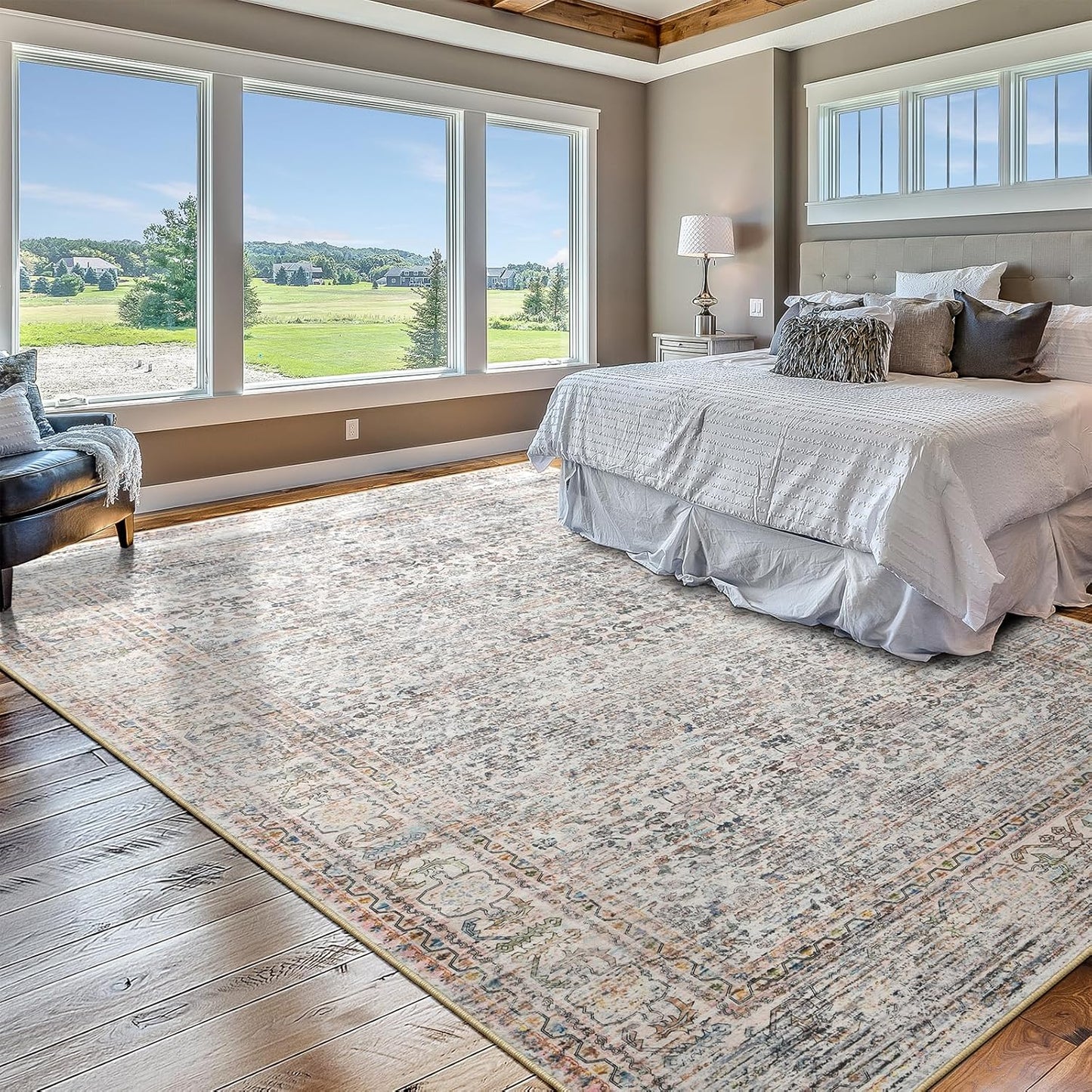 Iridesca Washable Vintage Floral Rug