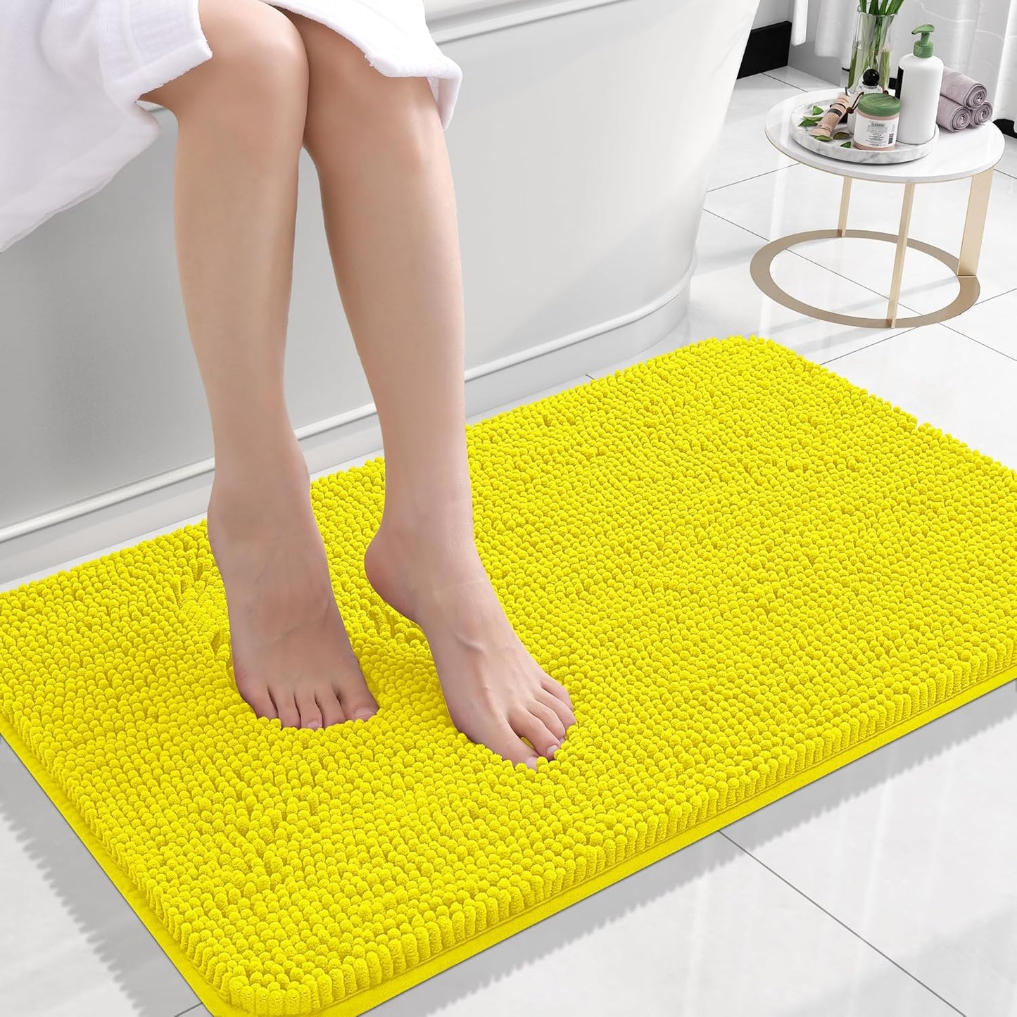 OLANLY Extra Soft Chenille Bath Rugs for Cozy Bathroom Comfort