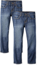Boys' Straight Leg Jeans - Comfortable Everyday 2-Pack
