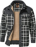 Men's Sherpa Lined Plaid Flannel Shirt Jacket for Cold Weather