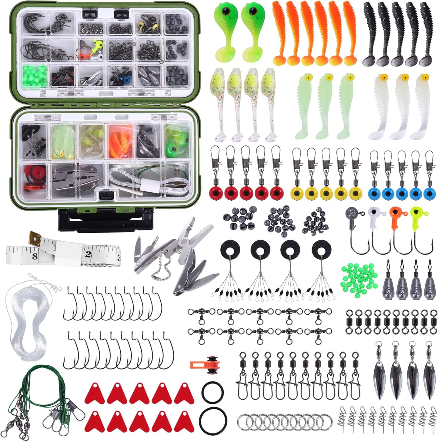 212-Piece Fishing Lure Set - Ultimate Tackle Box for Him!
