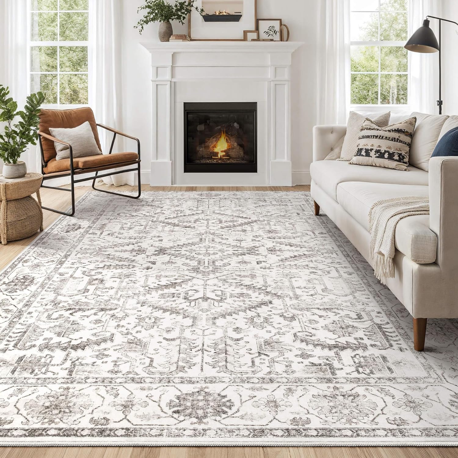 Vintage Area Rugs 9x12 for Living Room - Soft Washable Design