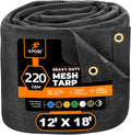 Xpose Safety Heavy Duty Mesh Tarp 12 x 18 - Durable Shade & Load Cover