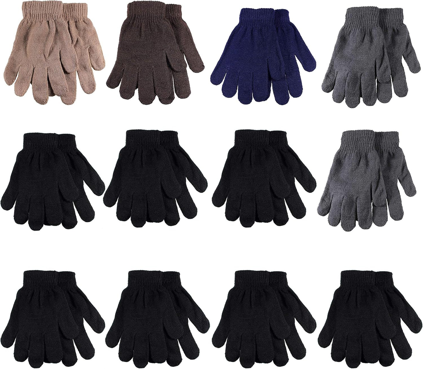 Warm Knitted Magic Gloves Bulk Pack - 12 Pairs by Gelante