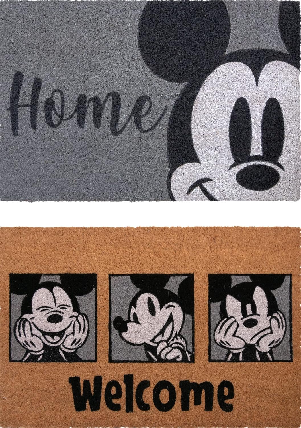 Mickey Mouse Coir Doormat 2-Pack for High Traffic Areas