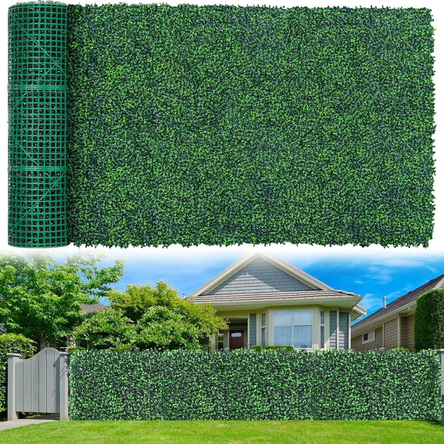 Artificial Boxwood Roll Panels for Privacy Fence and Decor