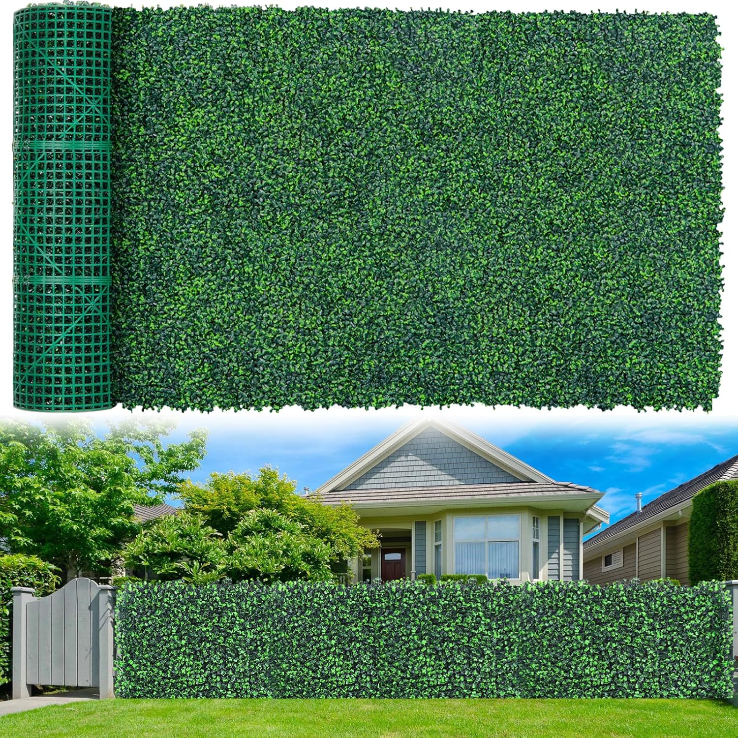 Artificial Boxwood Roll Panels for Privacy Fence and Decor
