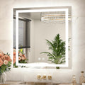 LED Bathroom Mirror 30 x 30 in with Frontlit and Backlit Lights