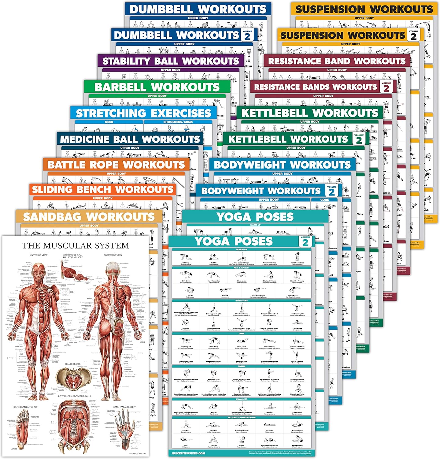 Ultimate Workout Poster Set - 20 Pack