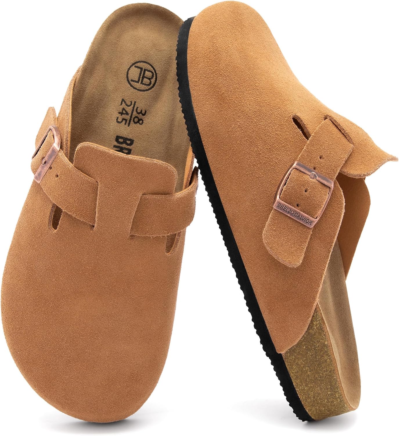 Women's Suede Clogs with Arch Support for Indoor & Outdoor Use