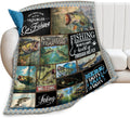 Fishing Blanket for Dad Boy Man Fish Hunter Throw Blanket - Cozy