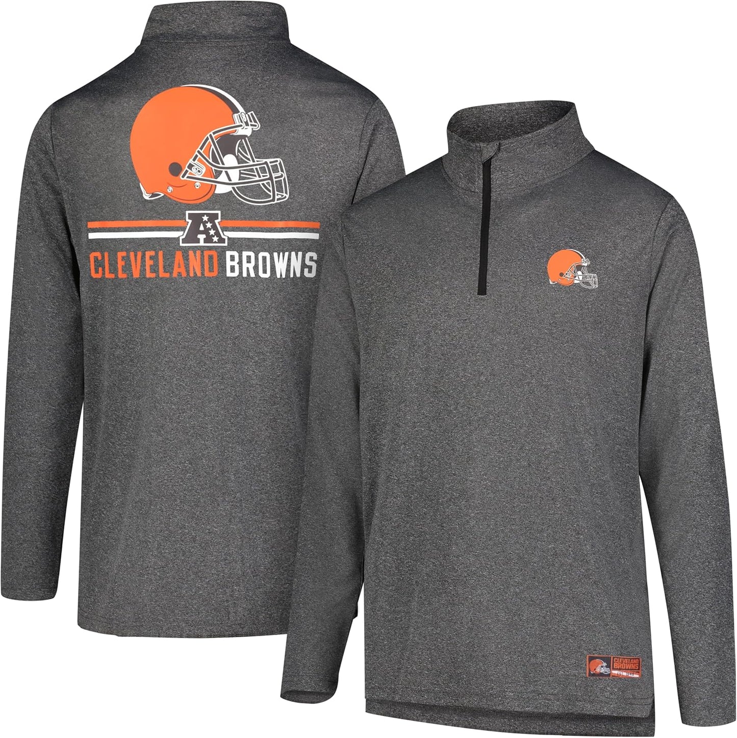 Ultra Game Men's NFL Super Soft Quarter Zip Long Sleeve T-Shirt