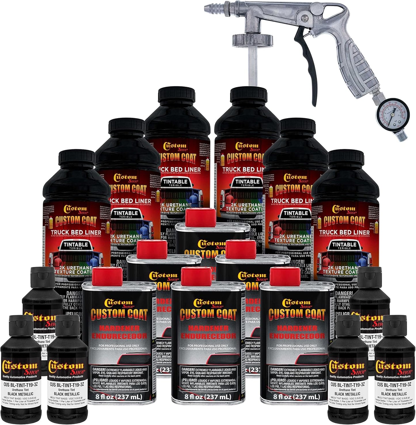Custom Coat Black Metallic 1.5 Gallon Truck Bed Liner Kit