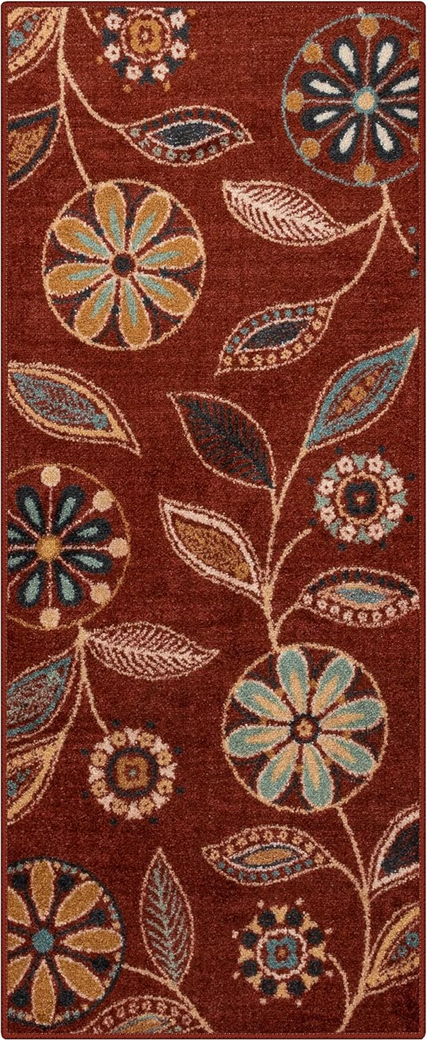 Maples Rugs Reggie Floral Runner Rug - Vibrant Bohemian Design
