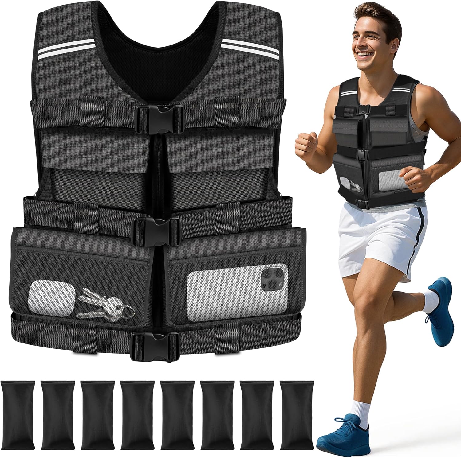 Adjustable Weighted Vest for Men and Women - 18lbs to 40lbs