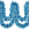 Ceenna 150 ft Light Blue Tinsel Garland - Long Shiny Holiday Trim