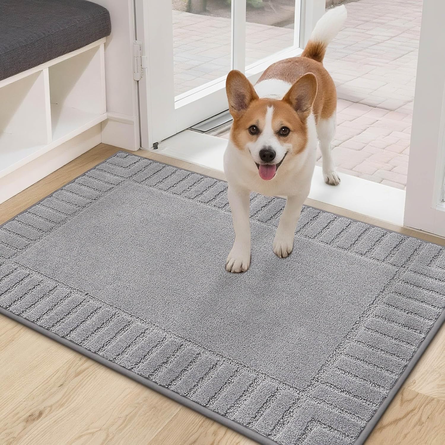 BEQHAUSE Non-Slip Dirt Trapper Door Mat for Entryway Use