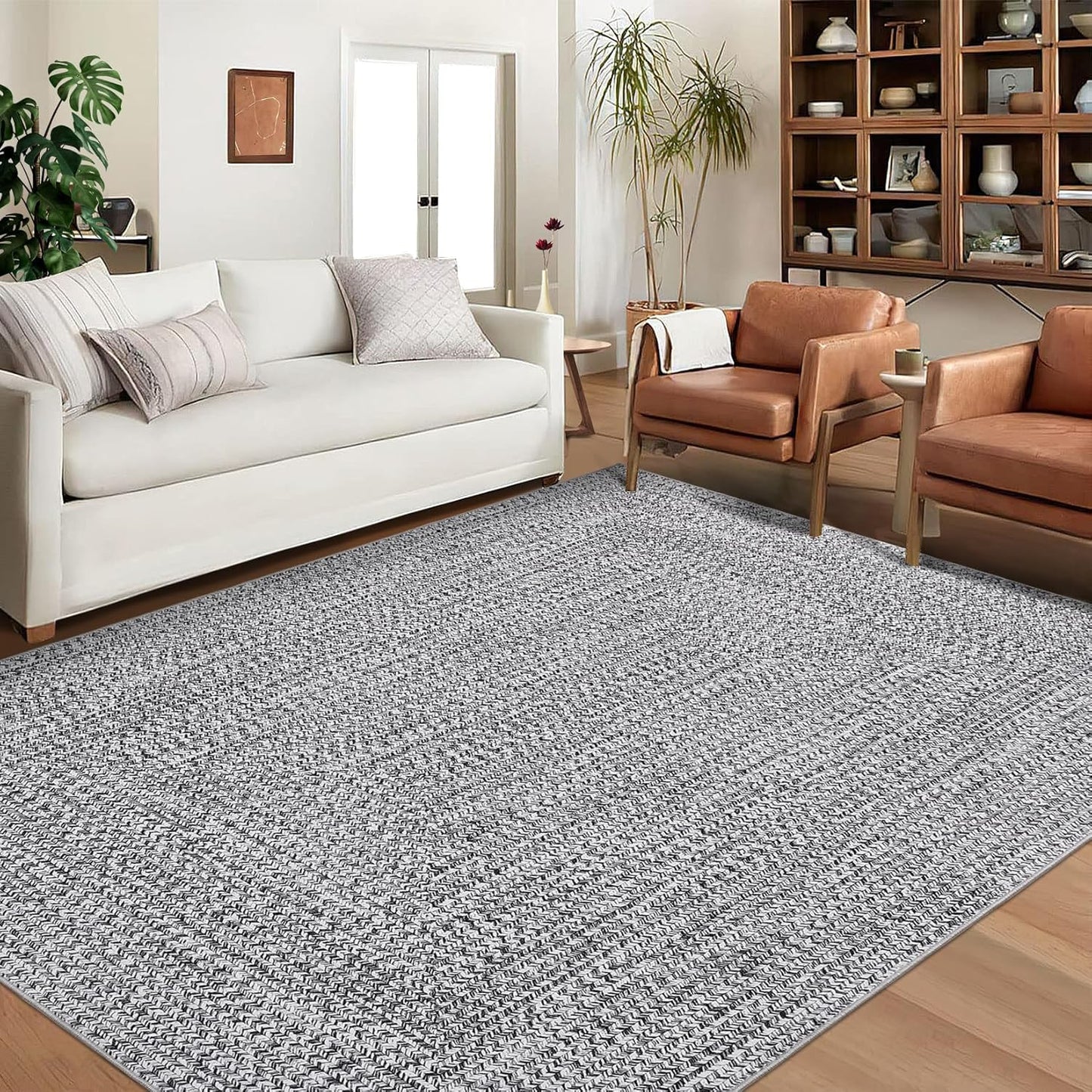 Washable Area Rug - 5x7 Braided Design for Home Decor
