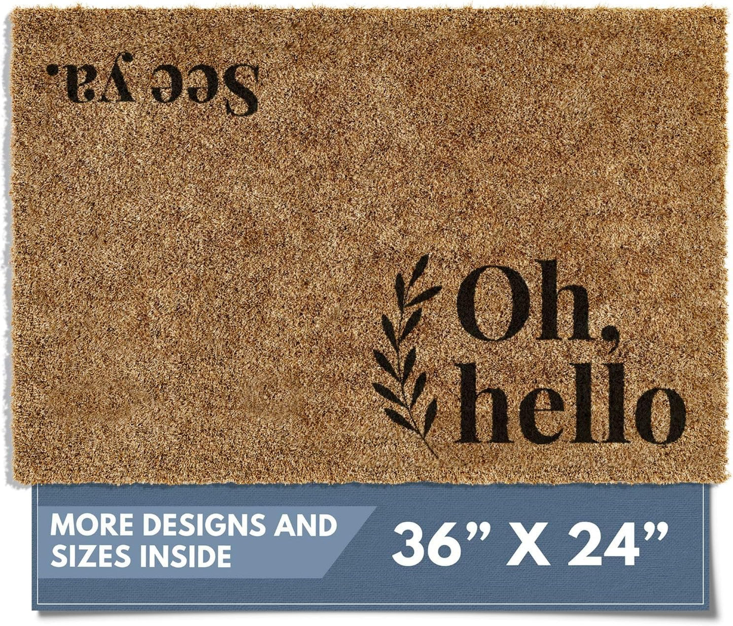 Oh Hello Doormat Welcome Mat for Outdoors - Large 36x24 Size