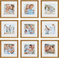 Gallery Wall Frame Set 9 Piece 12x12 in Beaded Antique Bronze - Easy