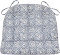 Tibet Blue Dining Chair Pad with Ties - 19 x 19 Size Large Cushion