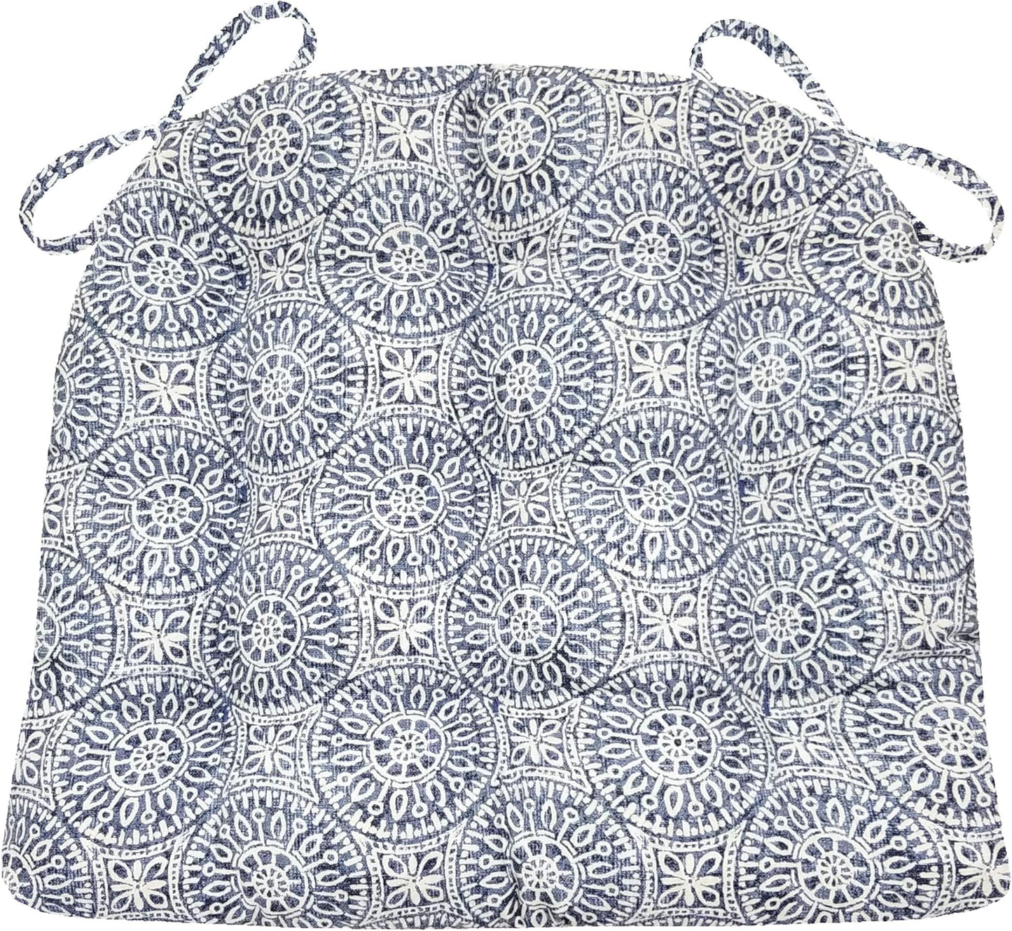 Tibet Blue Dining Chair Pad with Ties - Comfortable & Durable